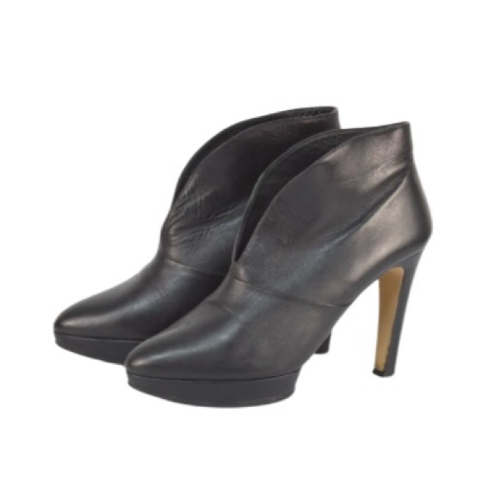Boss Hugo Boss Black Leather Platform Ankle Boots